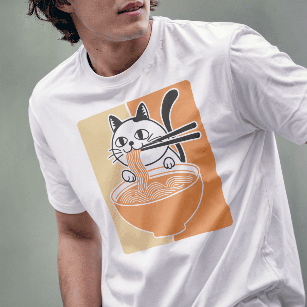Kawaii Ramen Cat Classic Unisex Graphic T-Shirt