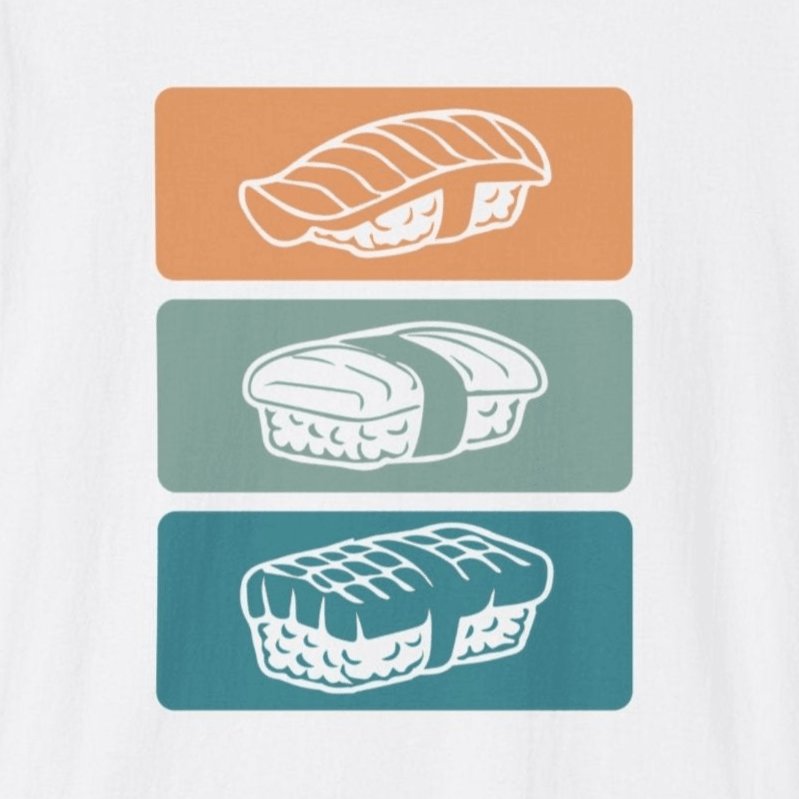 Minimalist Sushi Pattern T-Shirt - Wakuwakuma