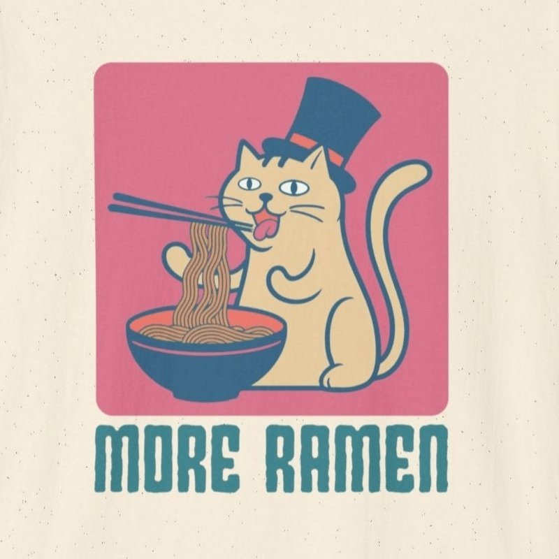 More Ramen Cat T-Shirt - Wakuwakuma