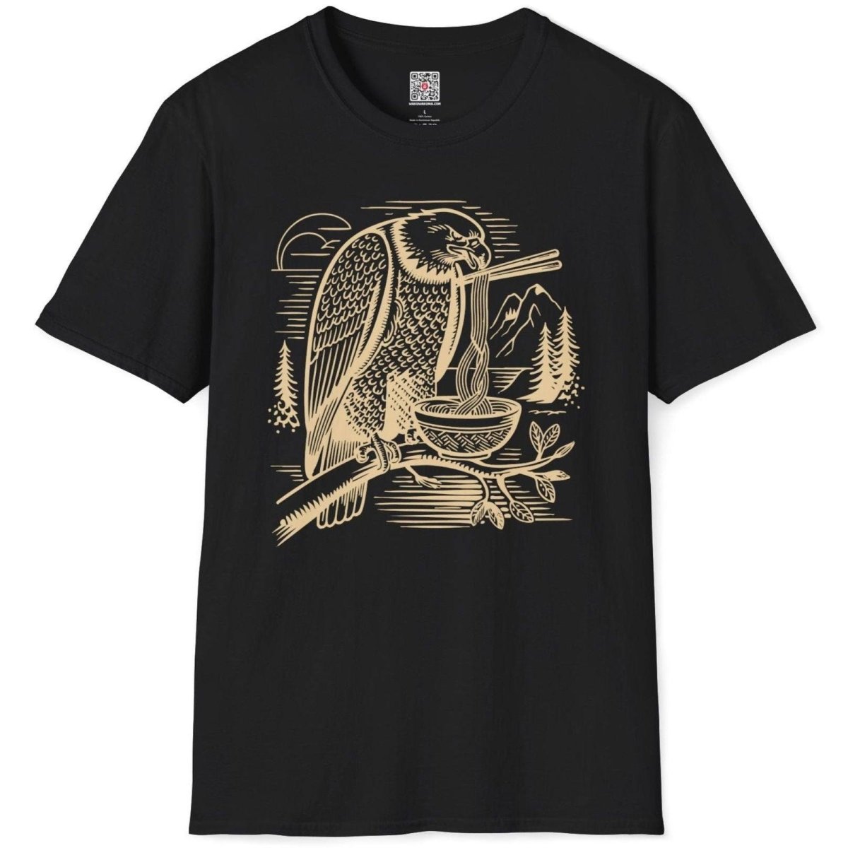 Ramen Eating Eagle T-Shirt - Wakuwakuma