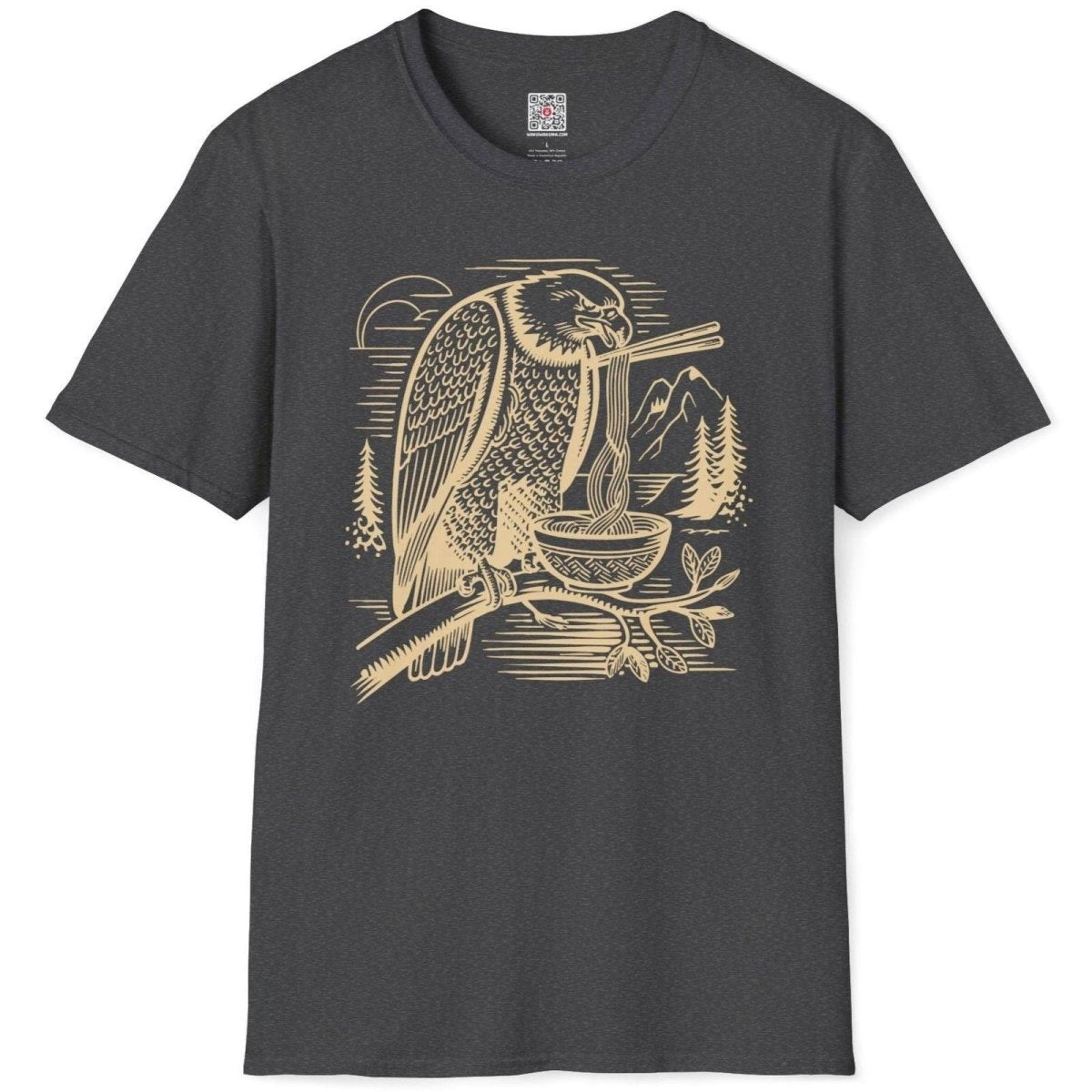 Ramen Eating Eagle T-Shirt - Wakuwakuma