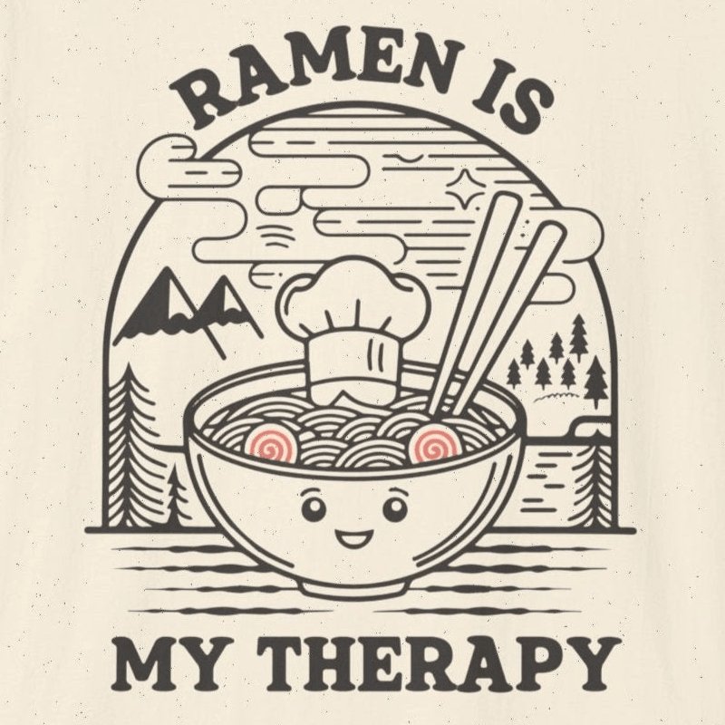 Ramen is My Therapy T-Shirt - Wakuwakuma