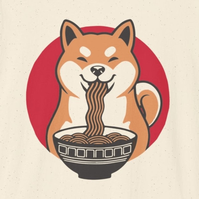 Shiba Dog Eating Ramen T-Shirt - Wakuwakuma